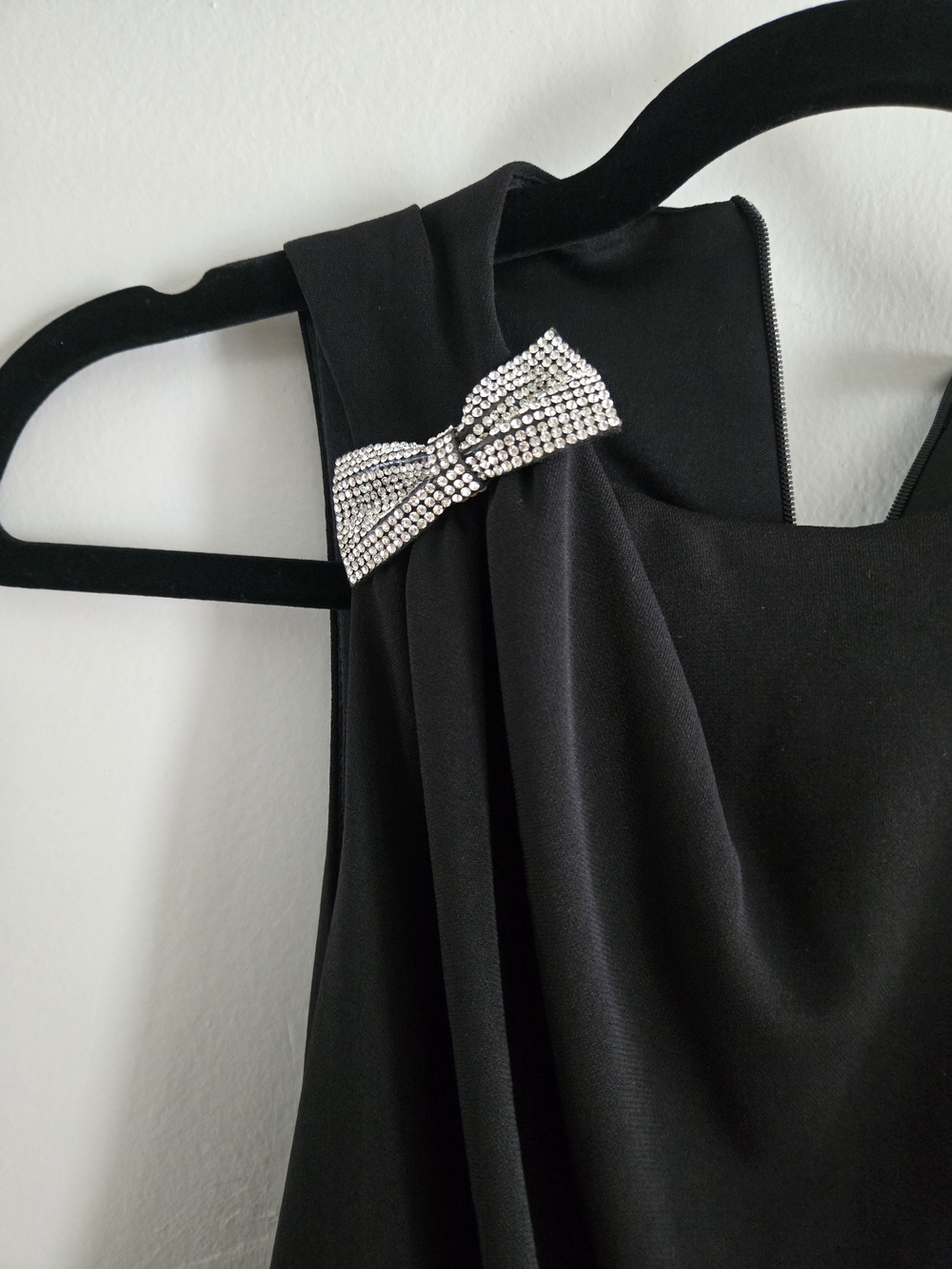 Zara Black Mini Dress with Side Cutout and Silver Hardware - Picture 3 of 5